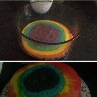Pressure cooker made Rainbow Cake